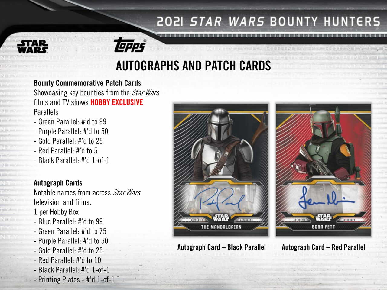 2021 Topps Star Wars Bounty Hunter Non-Sport