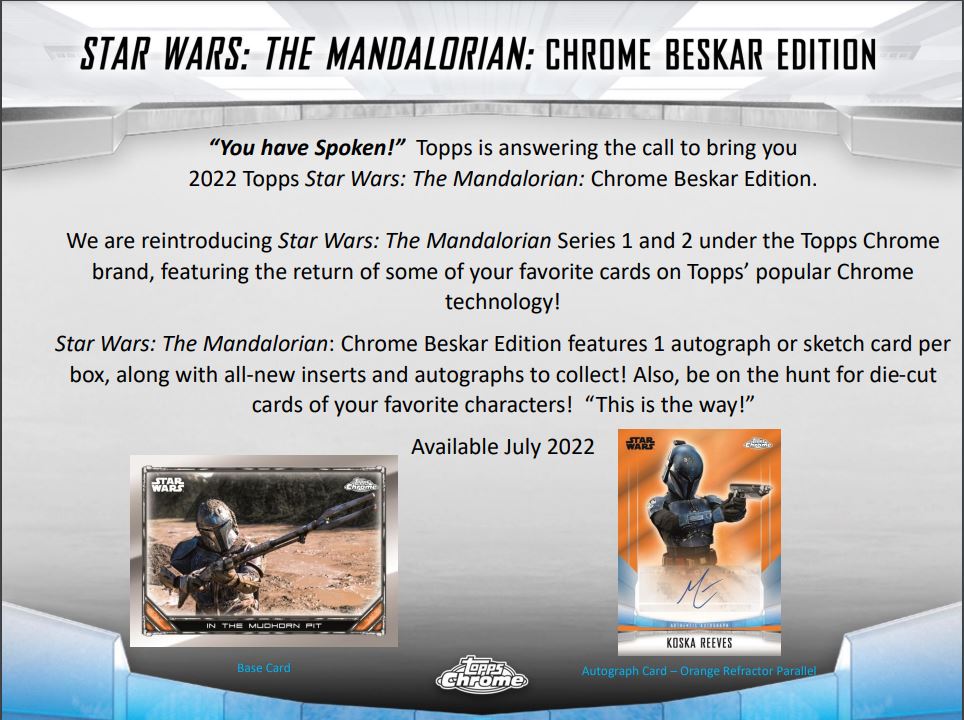 2022 Topps Star Wars The Mandalorian Chrome Beskar Edition Non-Sport
