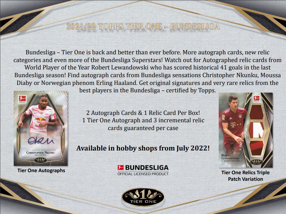 2022 Topps Tier One Bundesliga Soccer