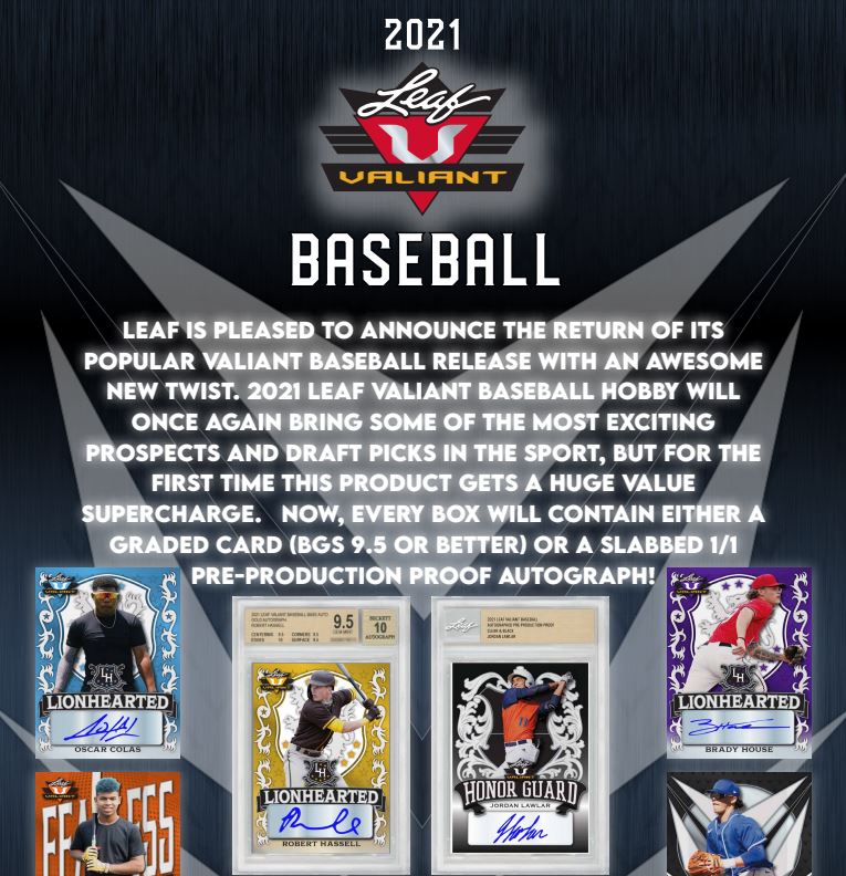 2021 Leaf Valiant Baseball