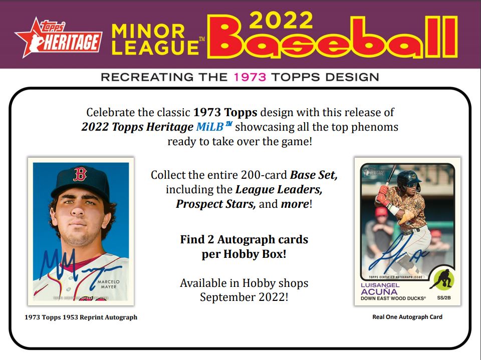 2022 Topps Heritage Minor League Baseball