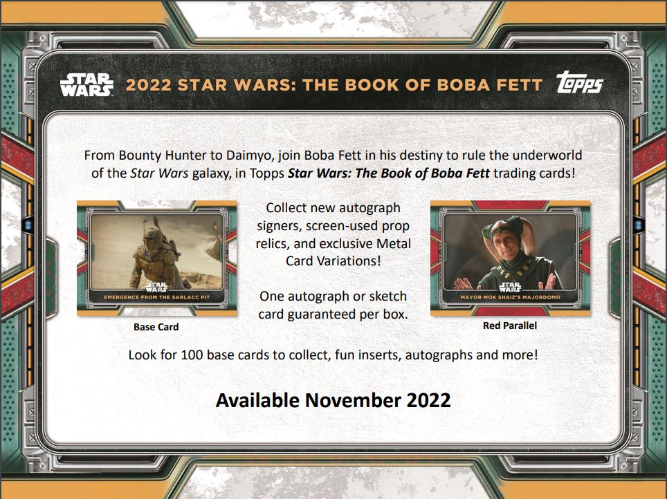 2022 Topps Star Wars Book of Boba Fett Non-Sport