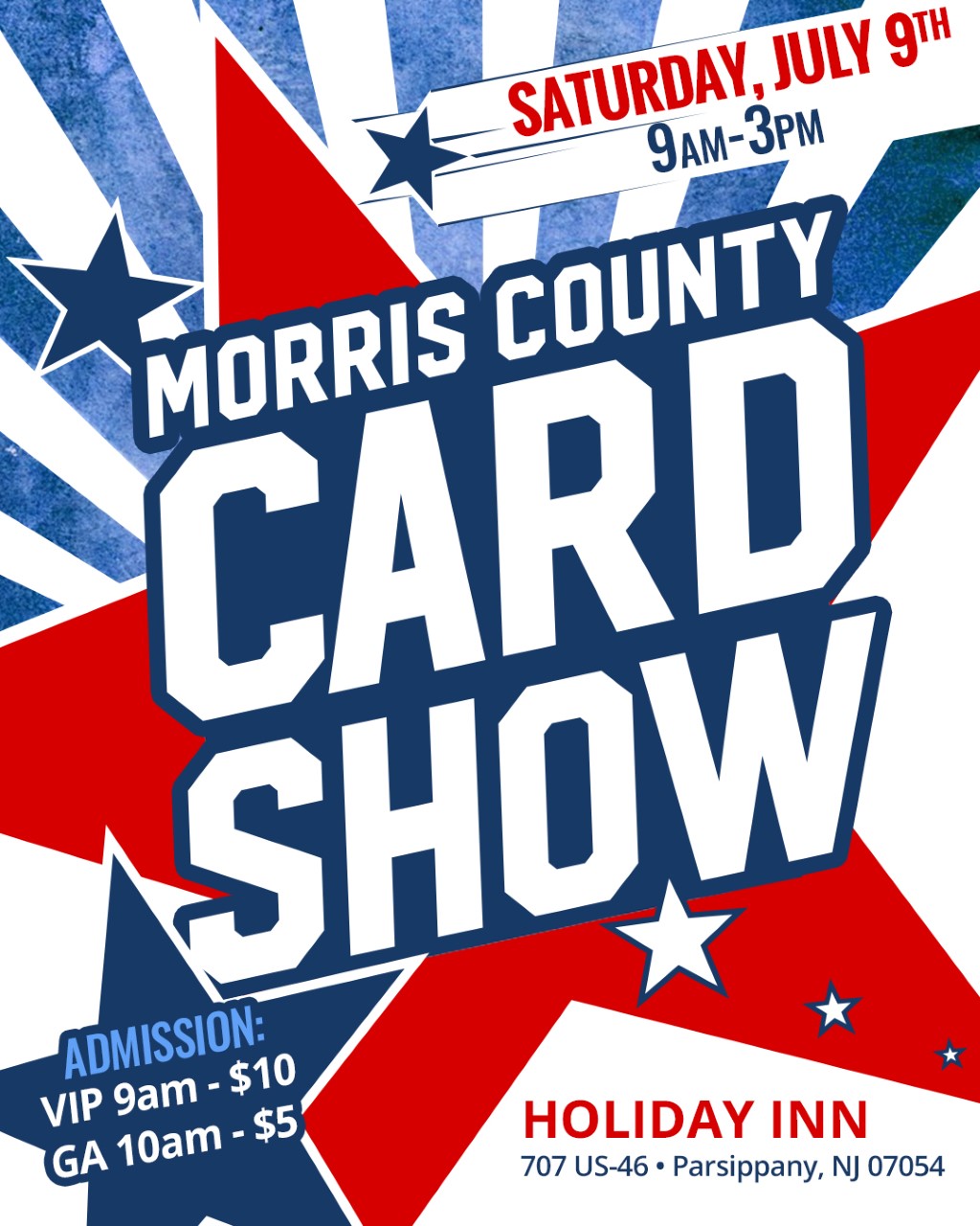 Morris County Card Show Card Show Flyer