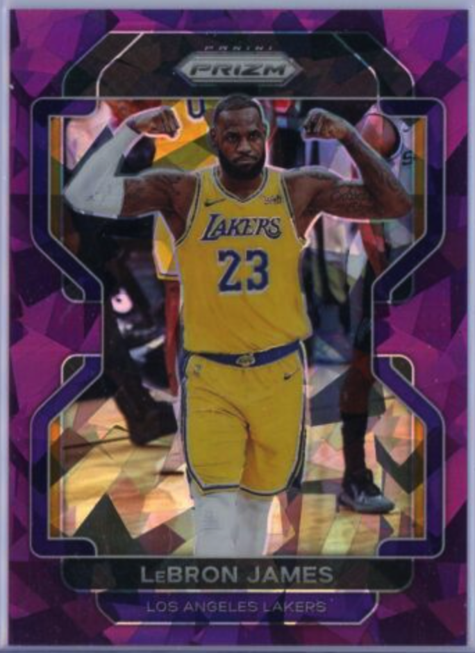 2021-22 Prizm Basketball Lebron James Purple Cracked Ice