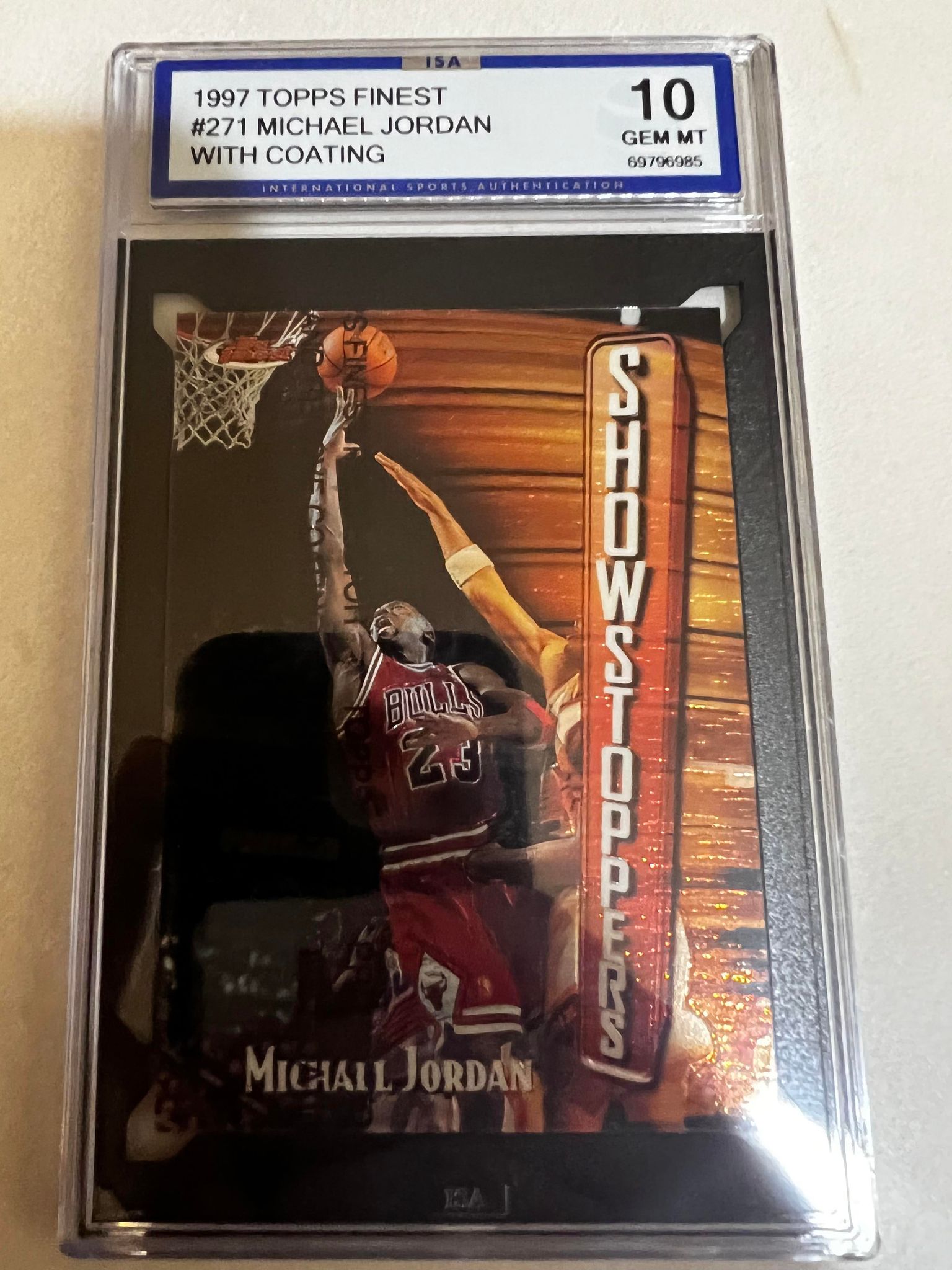 1997-98 Topps Finest Michael Jordan Showstoppers ISA Gem Mint 10