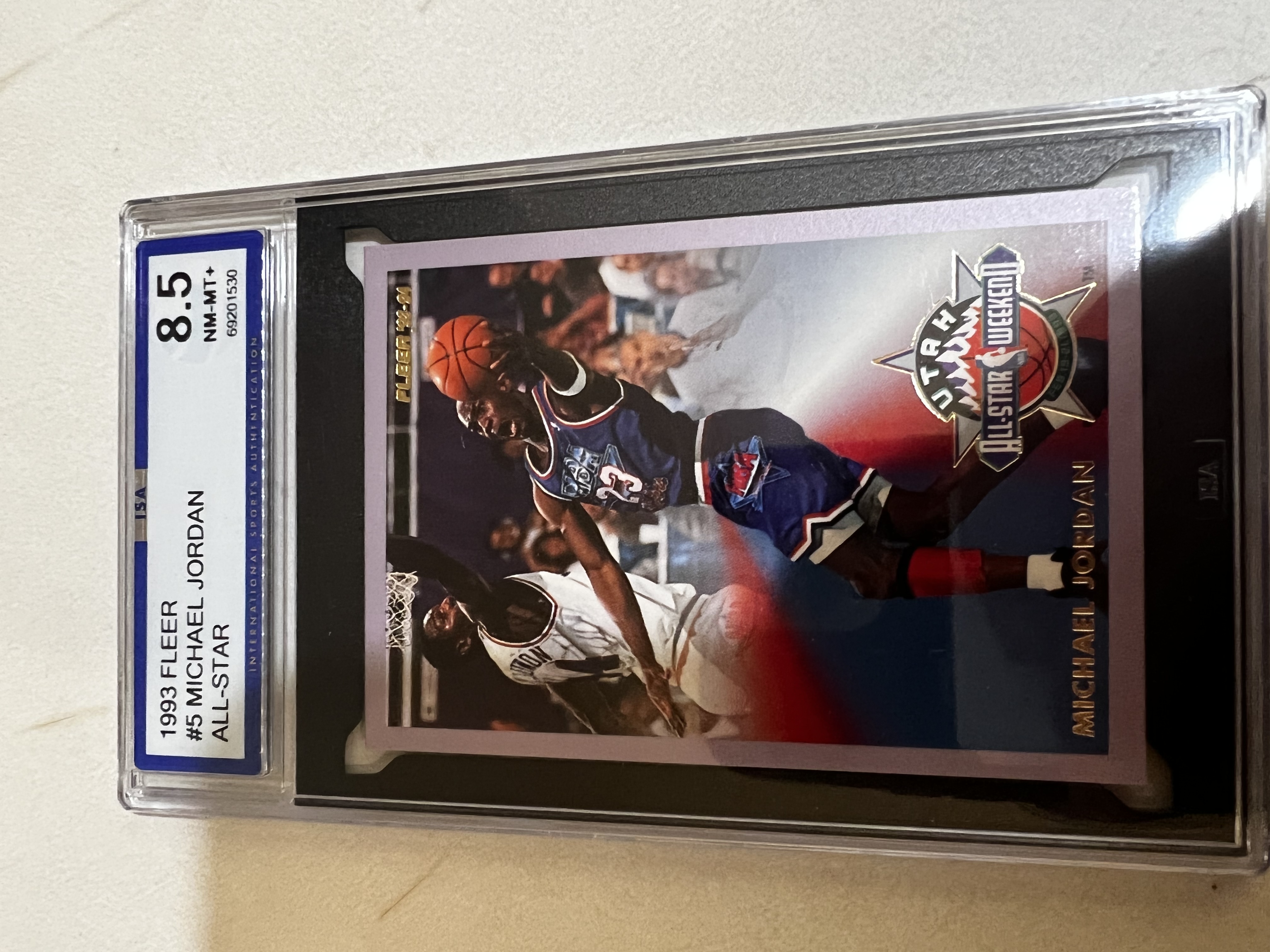 1993-94 Fleer All-Star Michael Jordan Insert Graded ISA 8.5