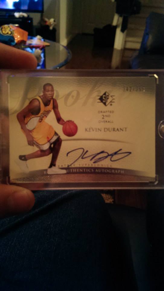 2007/08 UD SP AUTHENTIC KEVIN DURANT ROOKIE ON CARD AUTO #/399