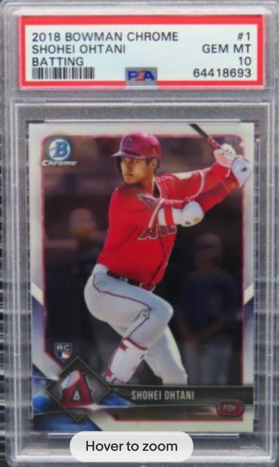 2018 Shohei Ohtani Bowman Chrome Rookie PSA 10