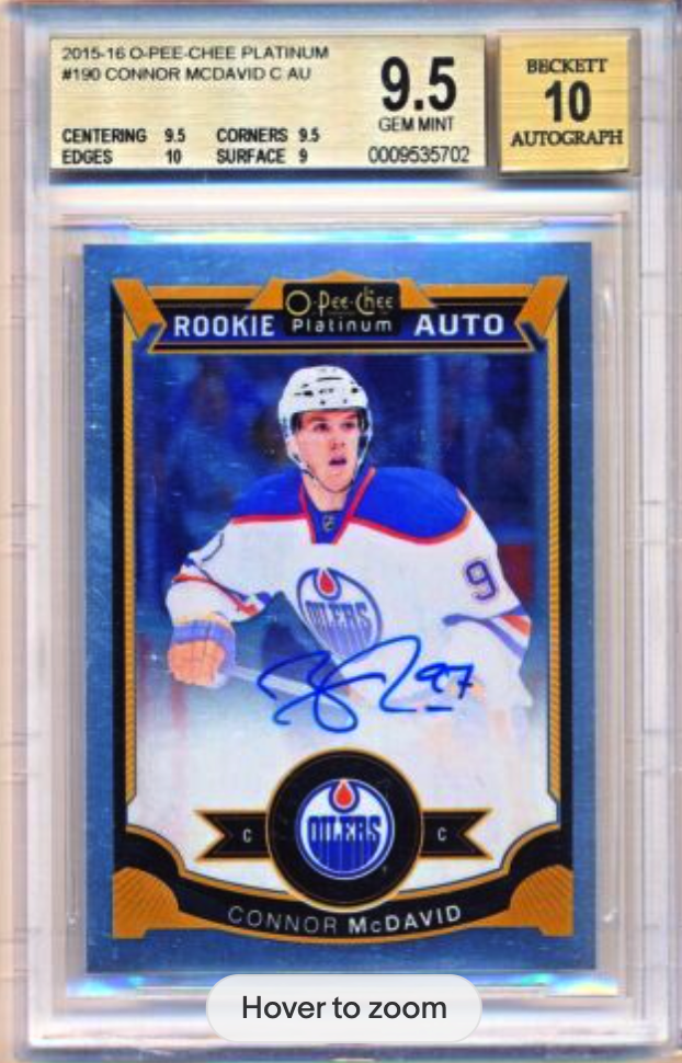 2015-16 O-Pee-Chee Connor McDavid Rookie BGS 9.5