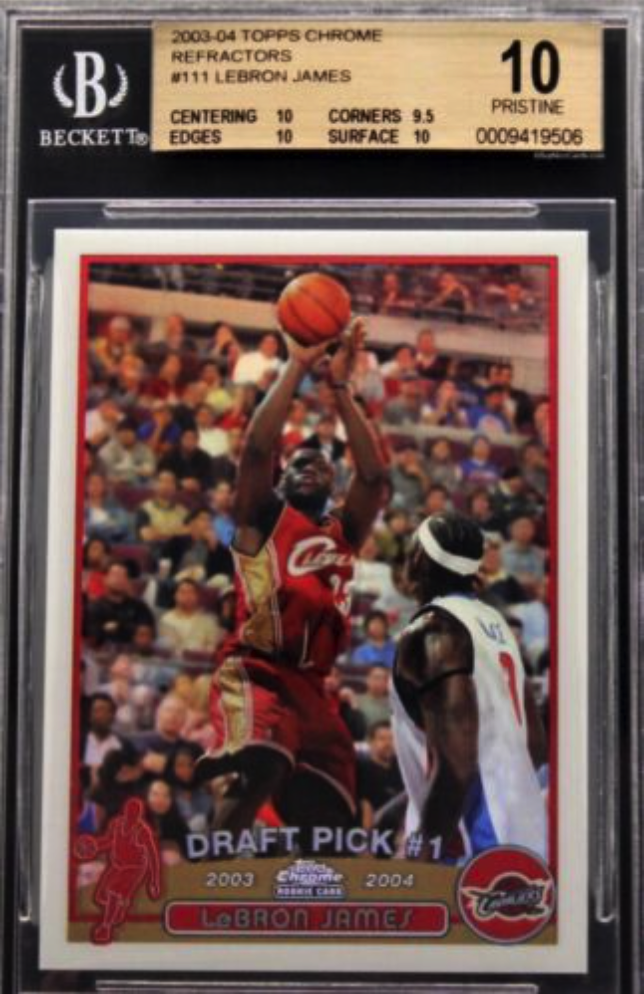 2003-04 Topps Chrome Lebron James Refractor BGS 10 Pristine