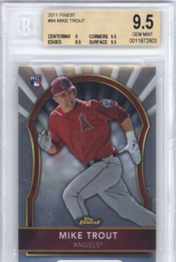 2011 Topps Finest Mike Trout Rookie BGS 9.5