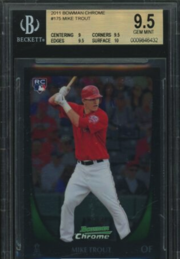 2011 Bowman Chrome #175 Mike Trout BGS 9.5 Rookie