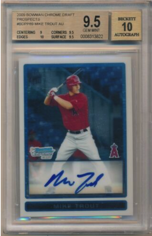 2009 Bowman Chrome Draft Mike Trout Rookie BGS 9.5