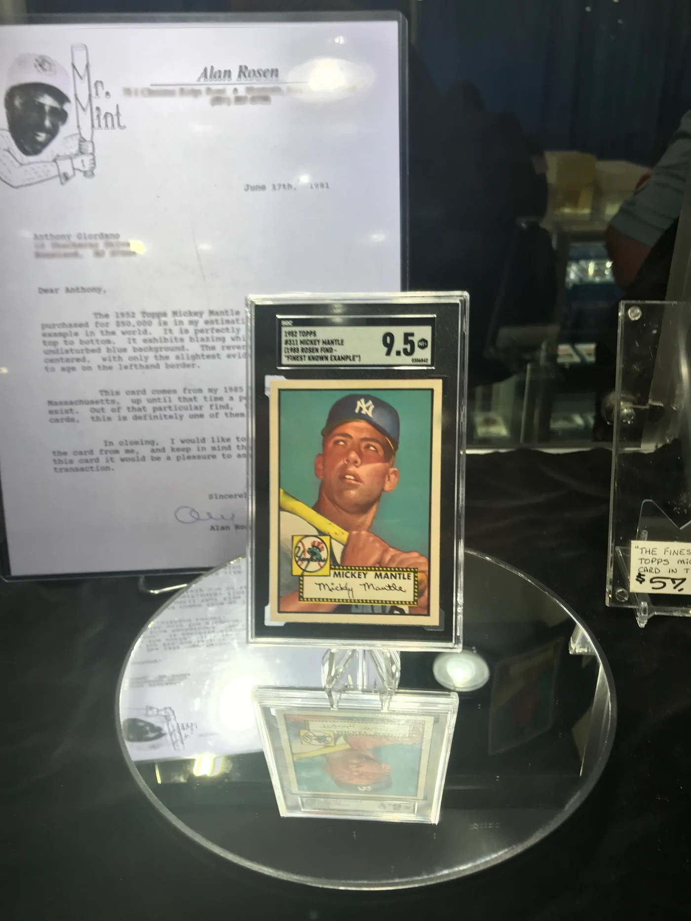 1952 Topps mickey mantle sgc 9.5