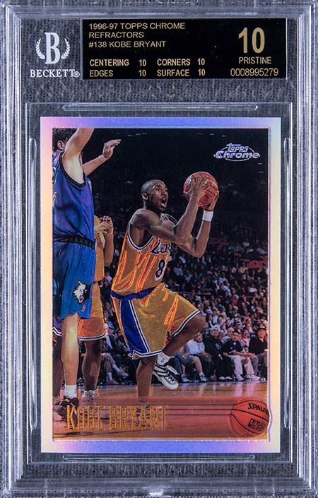 1996 Topps Chrome Kobe Bryant Rookie Refractor BGS 10