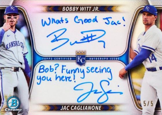 Witt Jr. and Caglianone Drop Hilarious Notes on Bowman Chrome Dual Autos