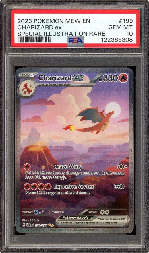 Charizard On A Tear: 2023 Pokémon 151 Charizard ex pushes toward $800–$1,000 in PSA 10