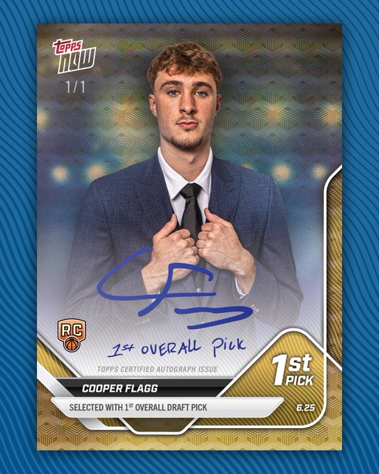 Cooper Flagg Makes Pro Debut in the Hobby with First Topps NOW Card