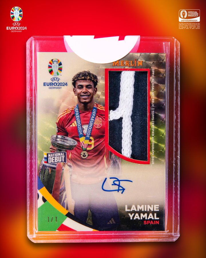 JUST SOLD: Lamine Yamal 1/1 Euro 2024 Final Net Card Scores $86,621 at Auction