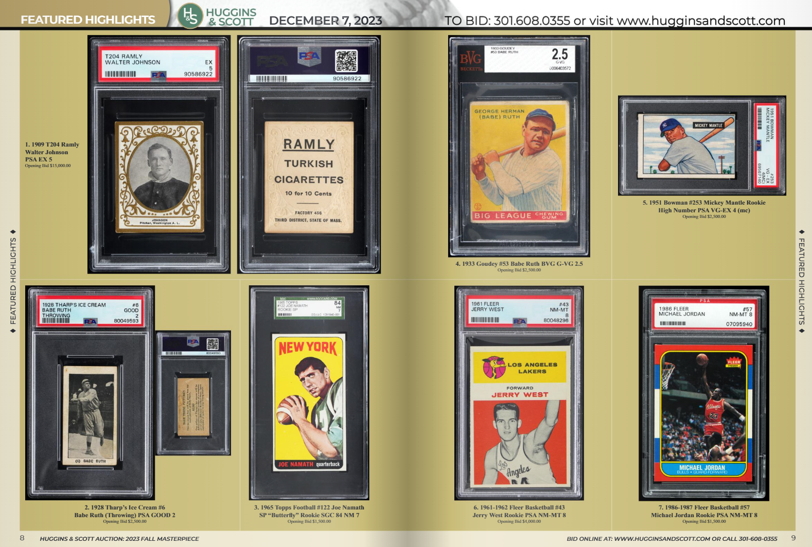 Extensive Collection of Vintage Sports Cards and Notre Dame Memorabilia Featured in Huggins & Scott's Fall Auction