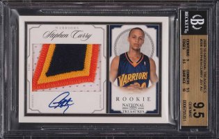 2009 National Treasures Stephen Curry Rookie Patch Auto BGS 9.5