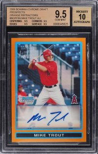 2009 Bowman Chrome Mike Trout Orange Rookie Auto BGS 9.5