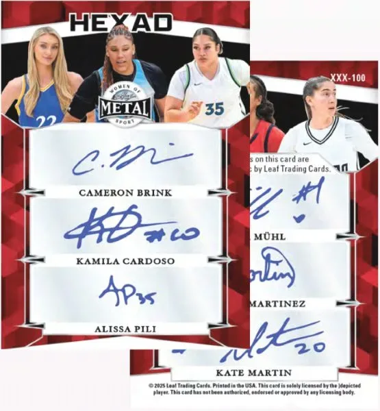 2025 Leaf Metal Women of Sport Trading Cards Featuring Autographed Fem