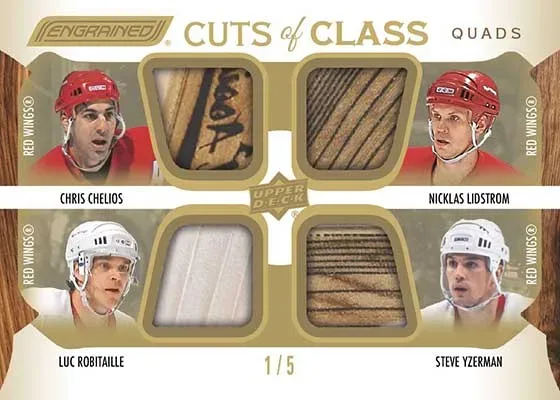 2024-25 Upper Deck Engrained Icons Hockey Cuts of Class Quads Gold