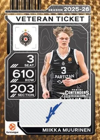 2025-26 Panini Contenders EuroLeague Basketball: First Ticket-Themed S
