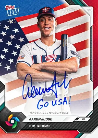 2026 Topps Now World Baseball Classic Team Sets Featuring Autographs