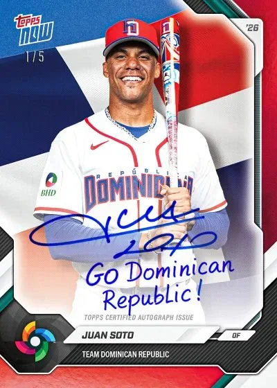 2026 Topps Now World Baseball Classic Team Sets Featuring Autographs