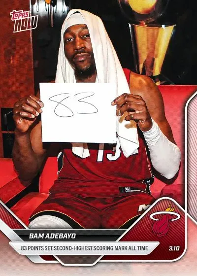 Bam Adebayo’s 83-Point Game Topps Now Cards Released