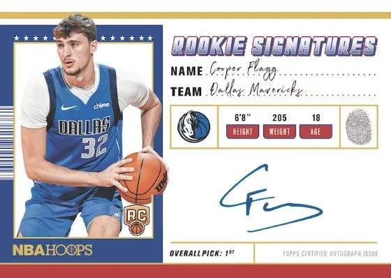 2025-26 Topps NBA Hoops Basketball Cards: Stars, Rookies & Autographs