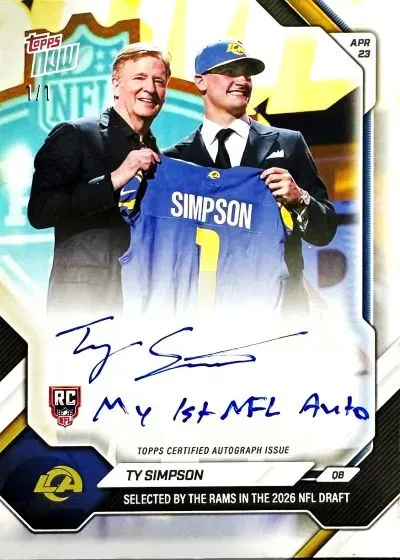 2026 Topps Now NFL Draft Debuts Licensed NFL Print-on-Demand Cards