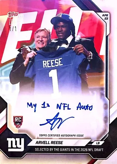 2026 Topps Now NFL Draft Debuts Licensed NFL Print-on-Demand Cards