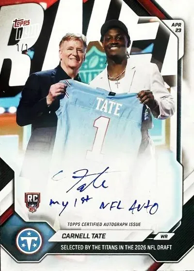 2026 Topps Now NFL Draft Debuts Licensed NFL Print-on-Demand Cards