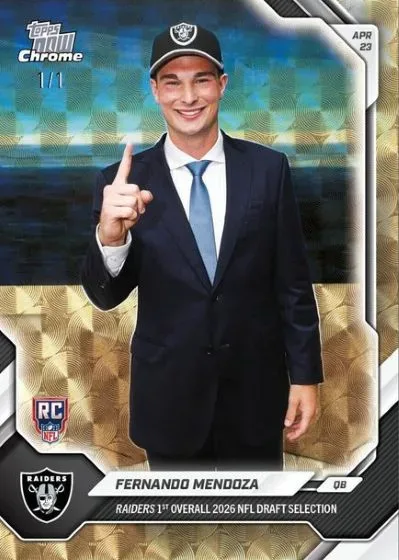 2026 Topps Now NFL Draft Debuts Licensed NFL Print-on-Demand Cards