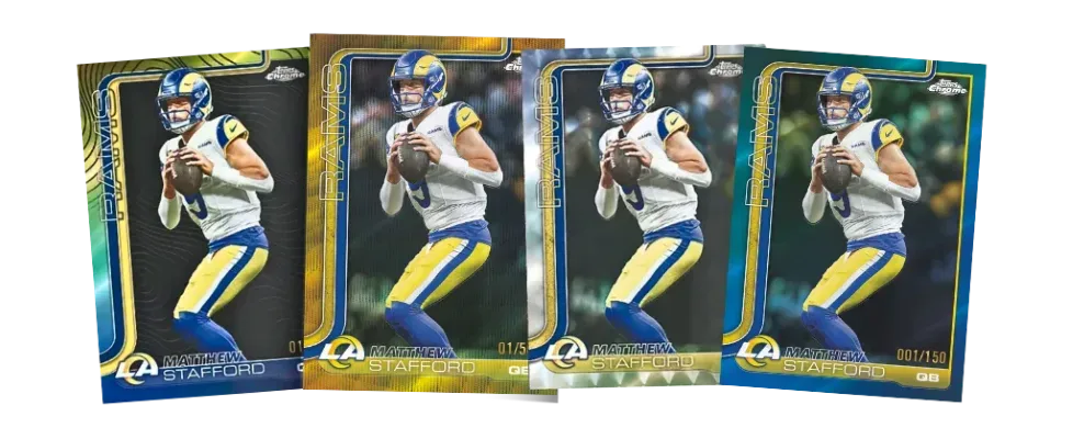 2025 Topps Chrome Football Featuring Matthew Stafford MVP Buyback
