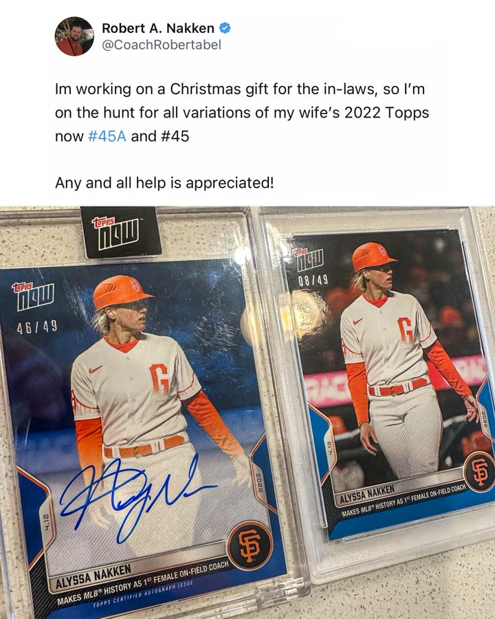 Coach Robert Abel on a Heartfelt Mission to Collect Wife Alyssa Nakken’s Historic Cards