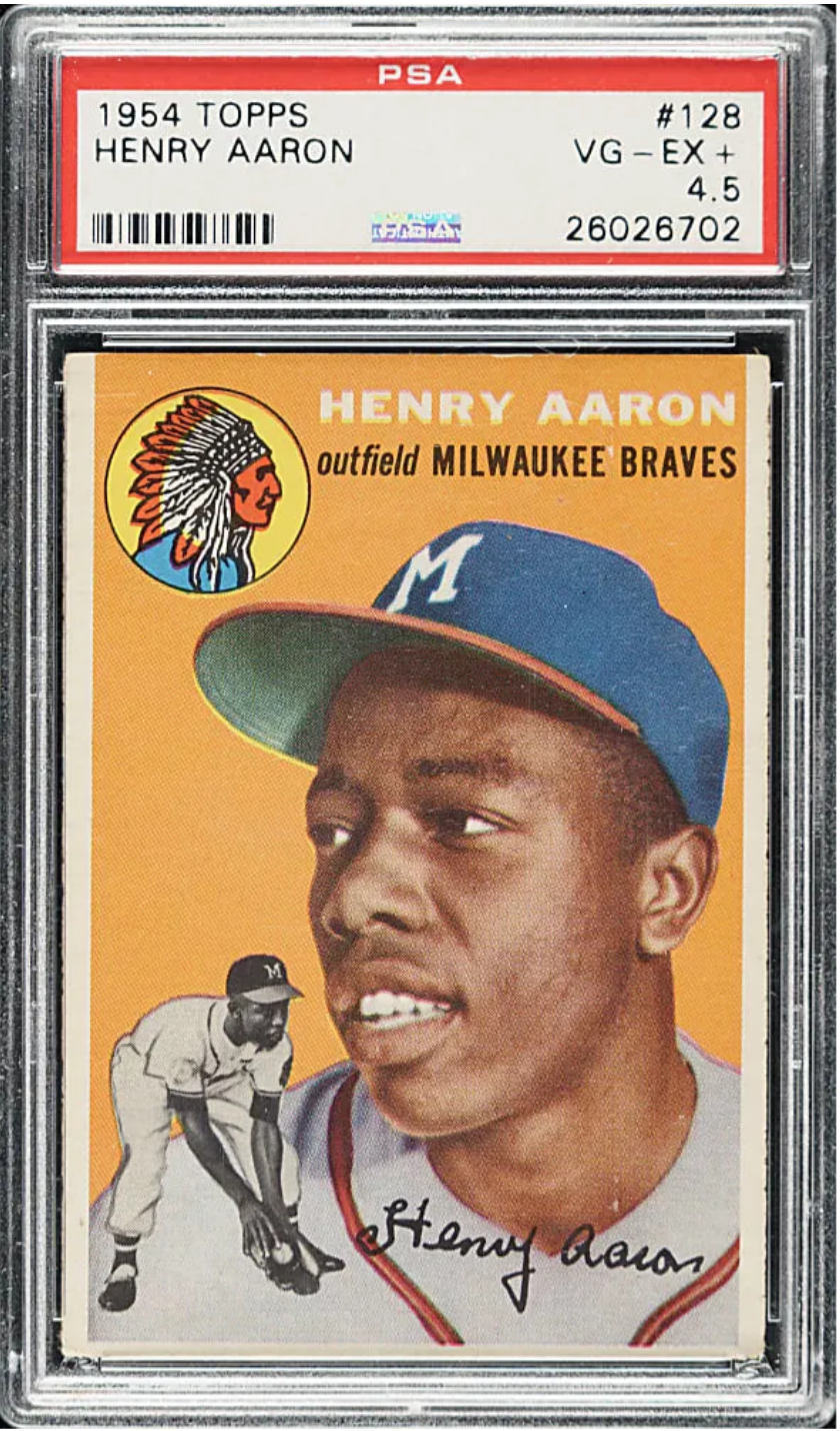 Iconic 1954 Topps Hank Aaron Rookie Card (PSA 4.5) Hits the Block at REA