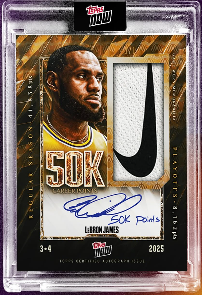 LeBron James’ 50,000-Point Game-Worn Memorabilia Featured in Topps Trading Card Release