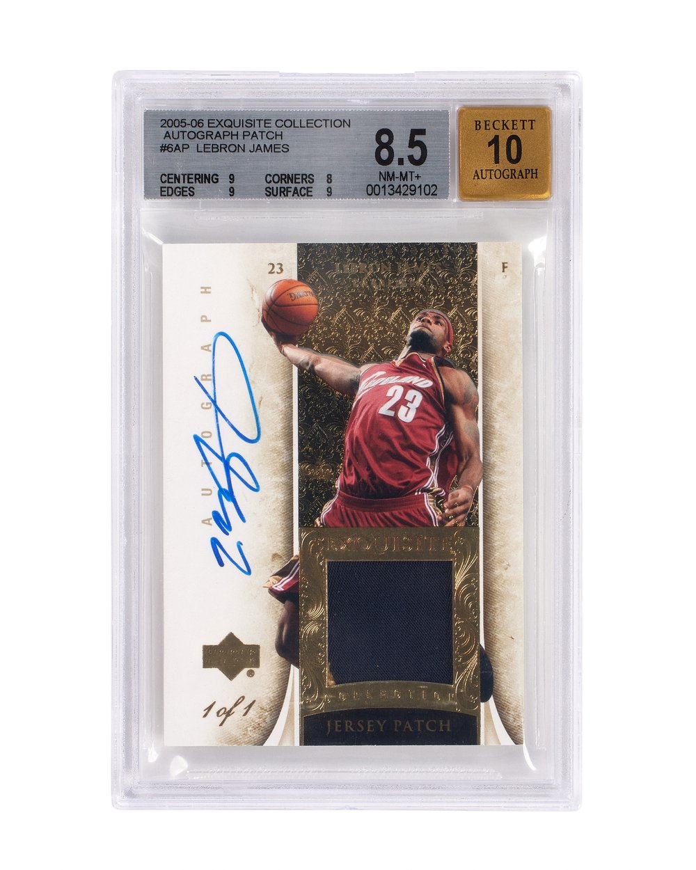 LeBron+James+2005-06+Exquisite+1+1+Auto+Patch+(two+color)+BGS+8.5+Front.jpg