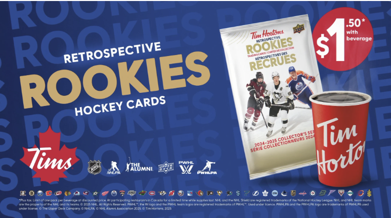 Tim Hortons and Upper Deck Drop New “Retrospective Rookies” Set Featuring NHL and PWHL Stars