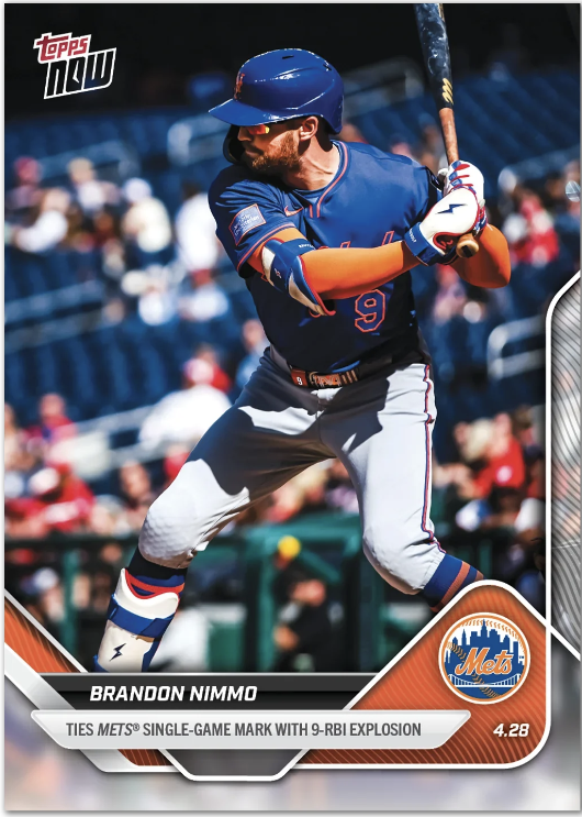 Topps NOW Drops Limited Card Celebrating Brandon Nimmo’s Historic 9-RBI Night