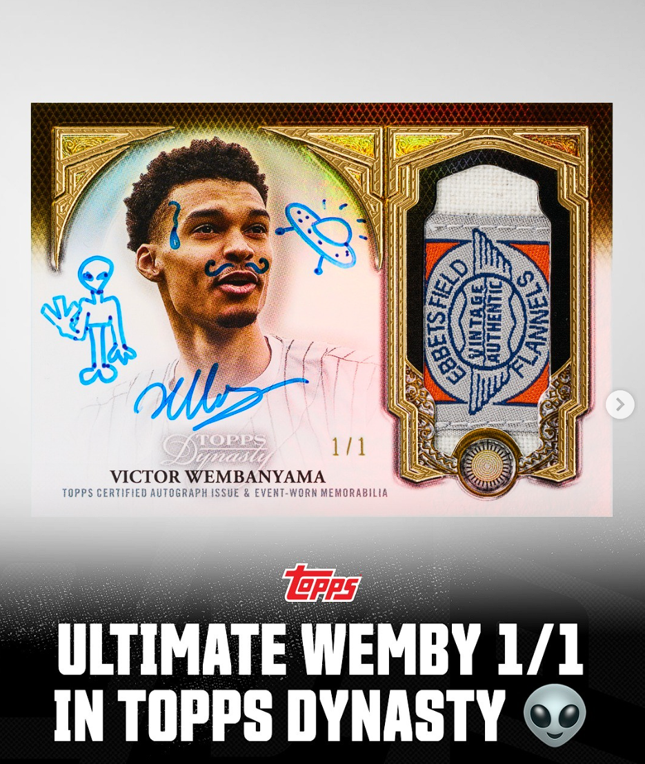 Topps Releases Victor Wembanyama's Signature in Upcoming Baseball Card Release